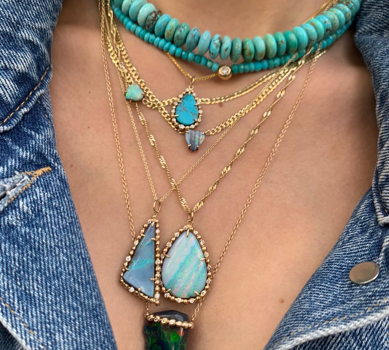 OOAK Ethiopian Opal Necklace Pendant Necklace Jill Hoffmeister