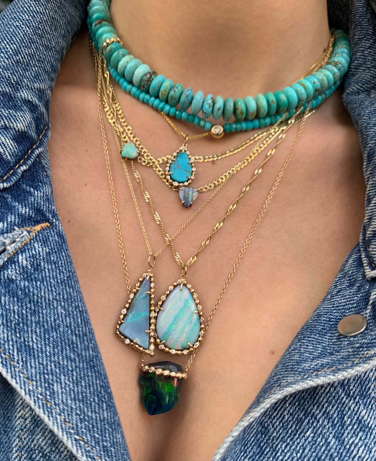 OOAK Ethiopian Opal Necklace Pendant Necklace Jill Hoffmeister