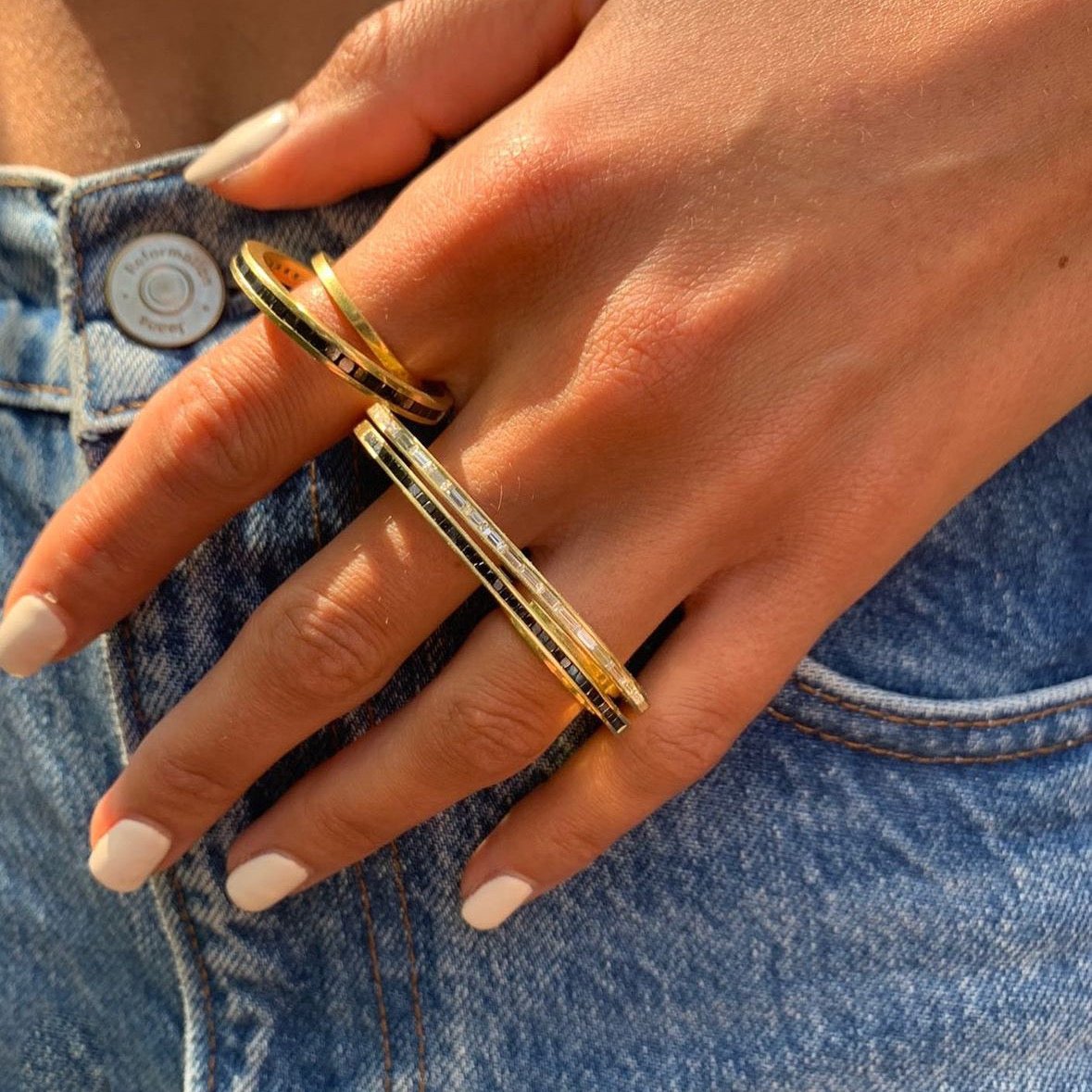 Diamond Double-Finger Ring Two Finger Ring Perez Bitan