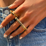 Diamond Double-Finger Ring Two Finger Ring Perez Bitan