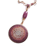 Full Pave Flying Saucer Pendant, Large Pendant Necklace Carolyn Rodney Ruby