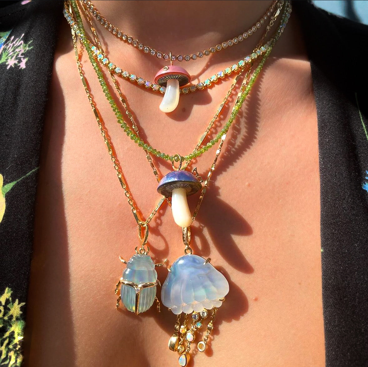 BioLuminescent Jellyfish Charm Pendant Maura Green