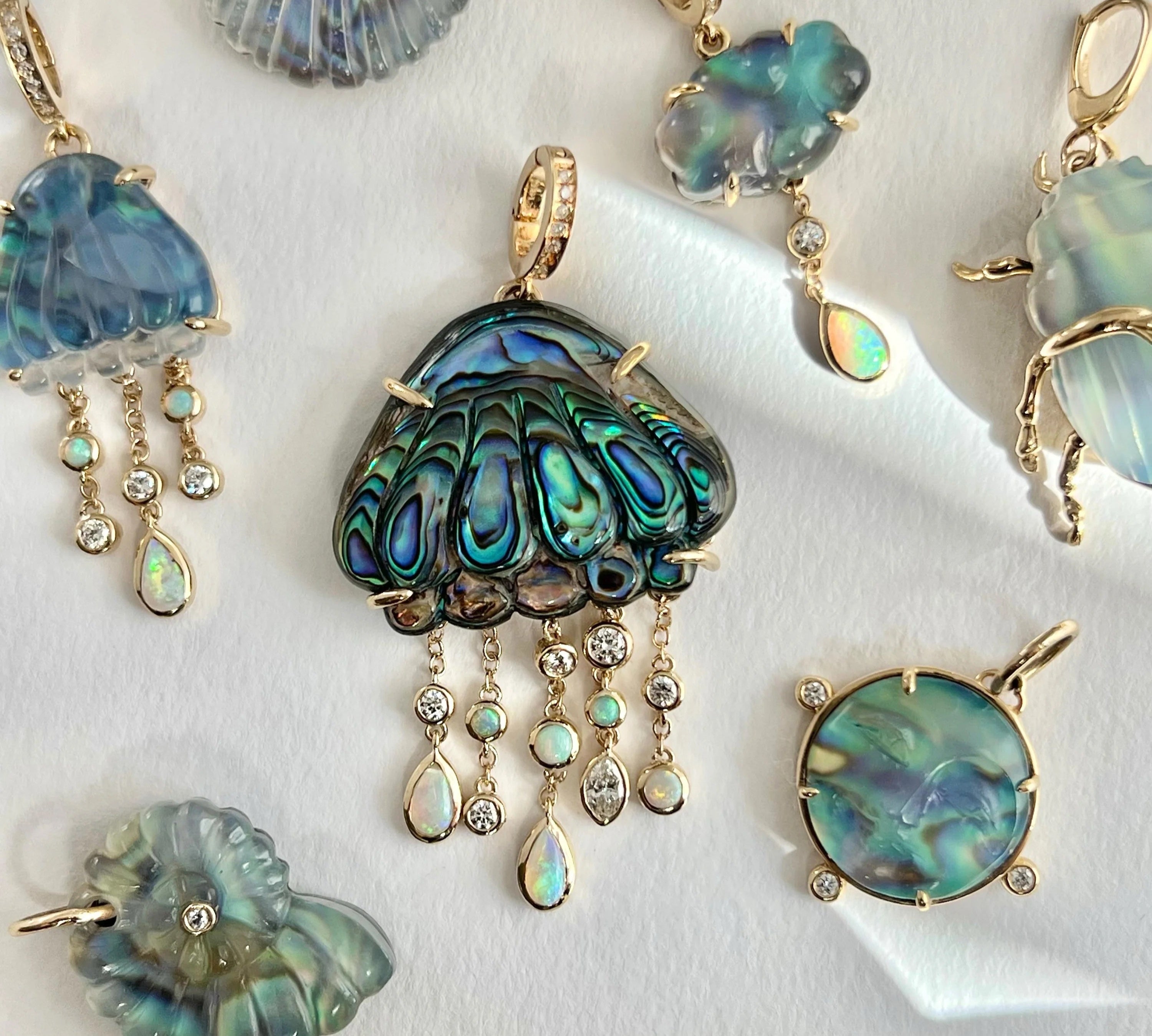 Luminescent Ammonite, Small Charm Maura Green