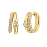 Pavé and Pear Diamond V-Huggie