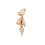 Diamond Leaf Stud Stud Earrings Jaine K Designs Single