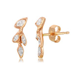 Diamond Leaf Stud Stud Earrings Jaine K Designs Pair