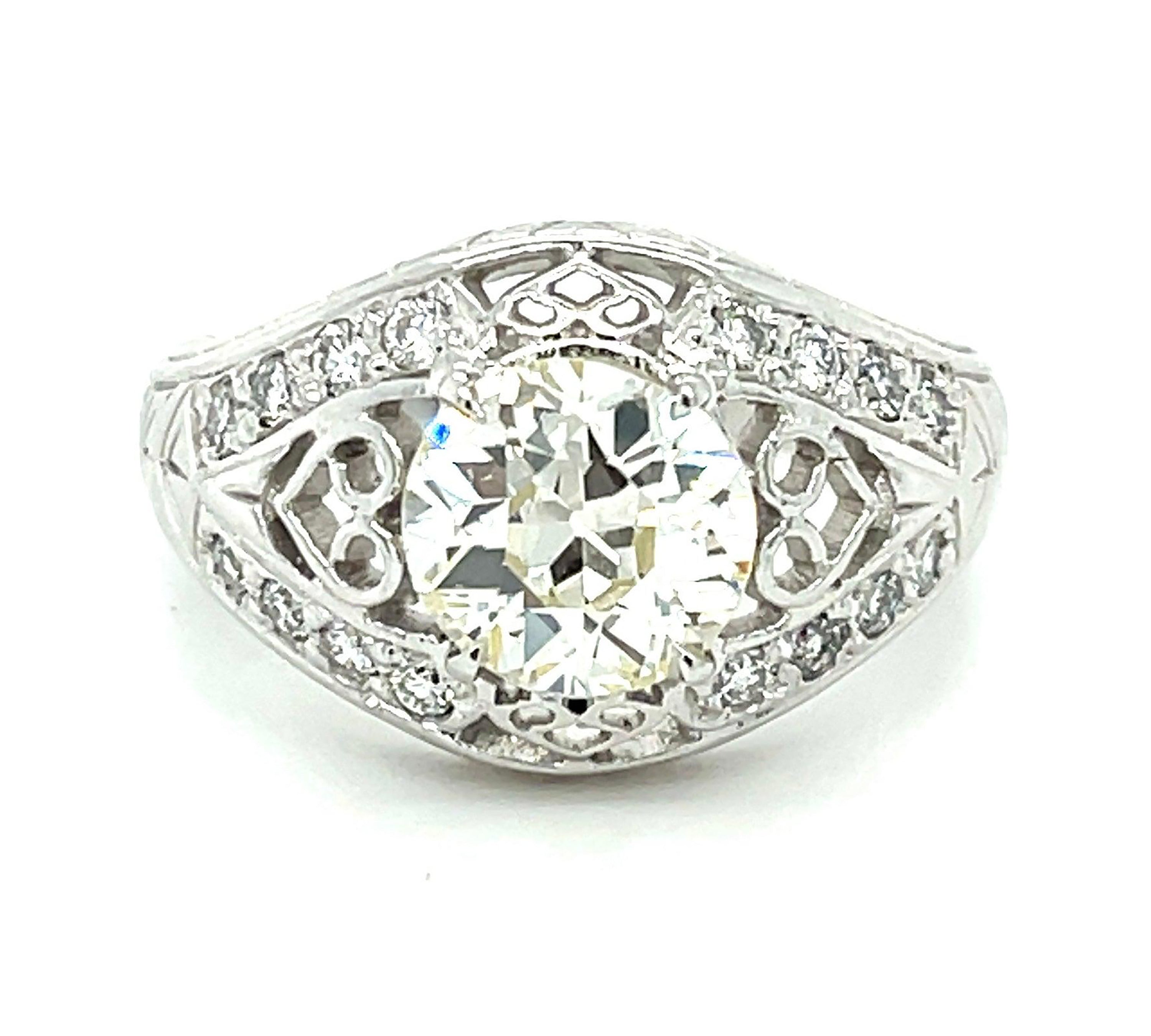 VS1 Old European Diamond Ring Cocktail Ring Roseark Vintage