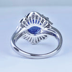 1980s Sapphire Platinum Diamond Ring Ring Roseark Vintage