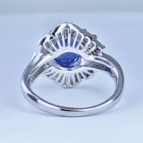 1980s Sapphire Platinum Diamond Ring Ring Roseark Vintage