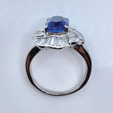 1980s Sapphire Platinum Diamond Ring Ring Roseark Vintage