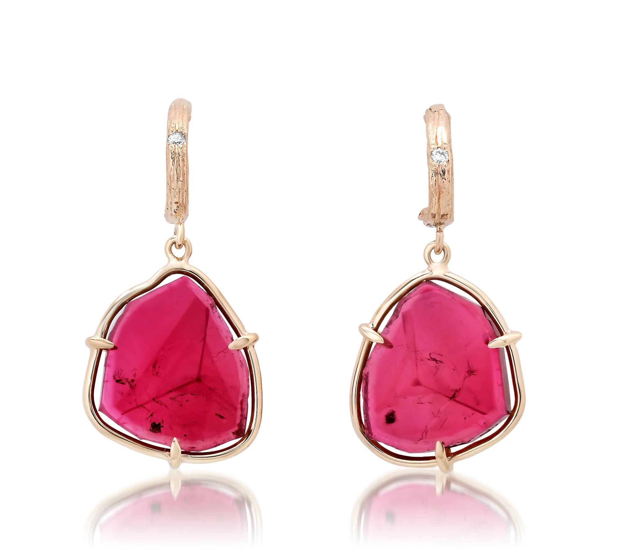 Tourmaline Slice Earrings Huggie Earrings Elisabeth Bell Jewelry