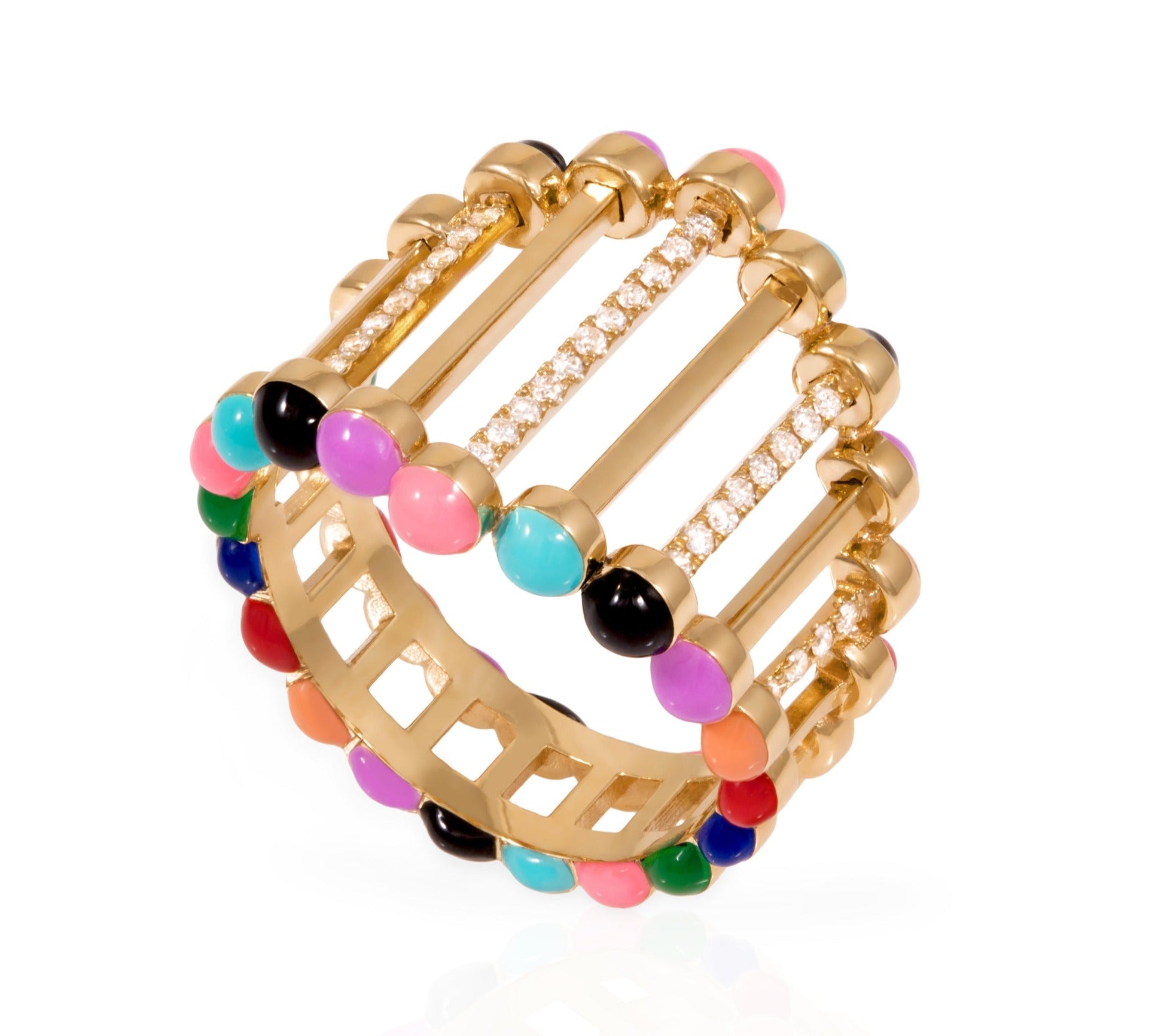 Rainbow Twiggy Ring with Diamonds Ring Latelier Nawbar