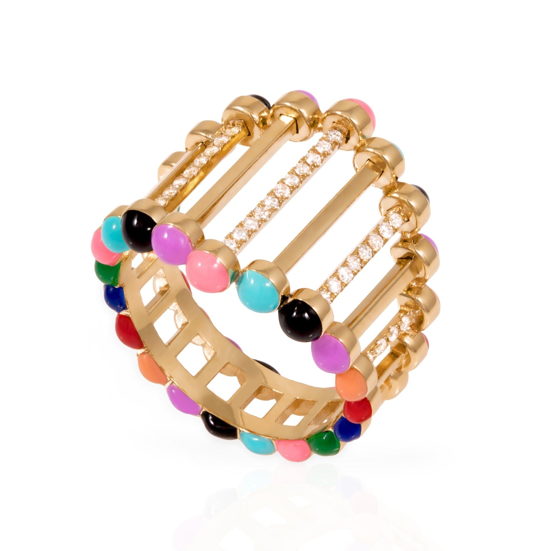 Rainbow Twiggy Ring with Diamonds Ring Latelier Nawbar
