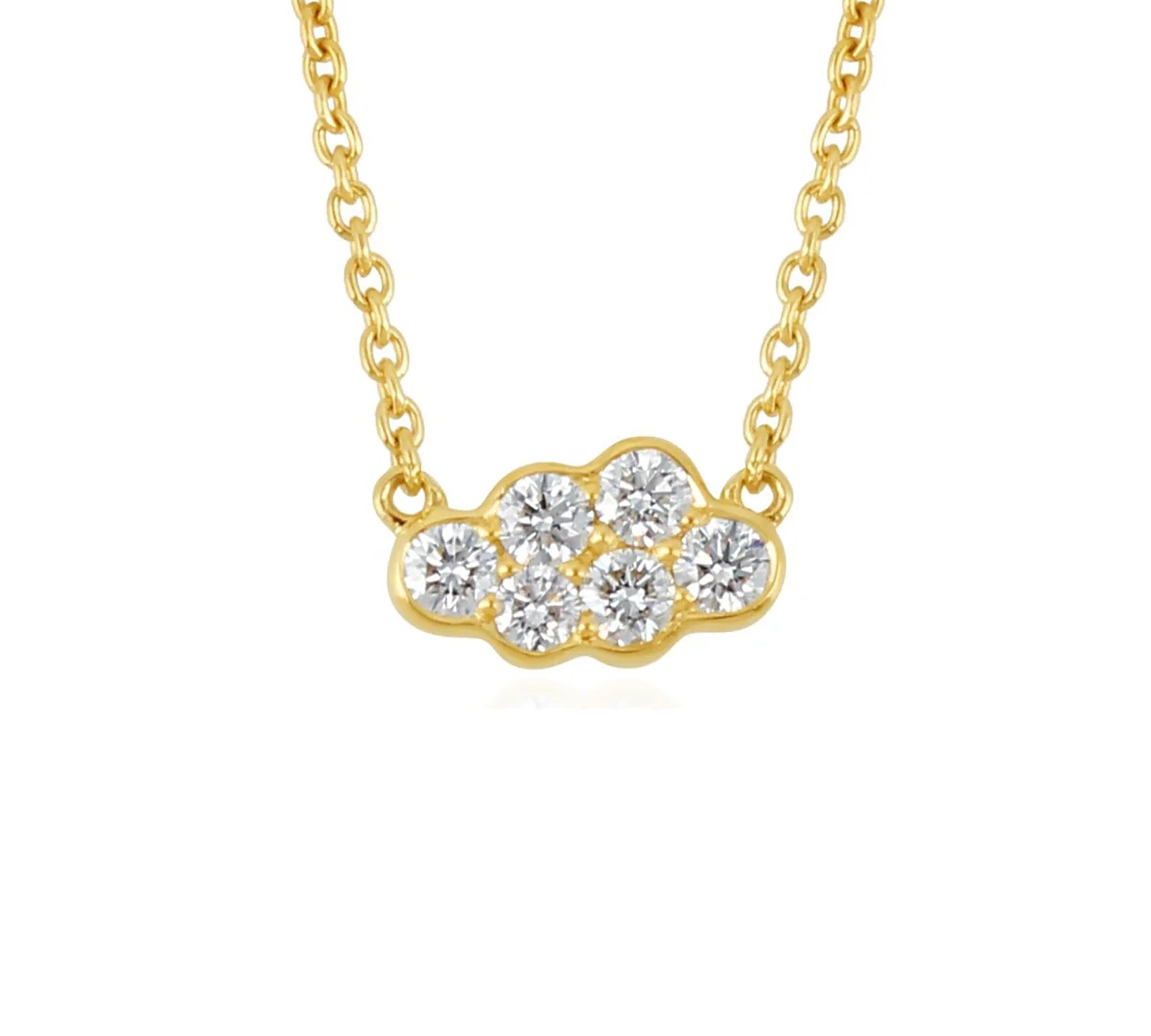 Mini Diamond Cloud Necklace Charm Necklace The Finest Stack