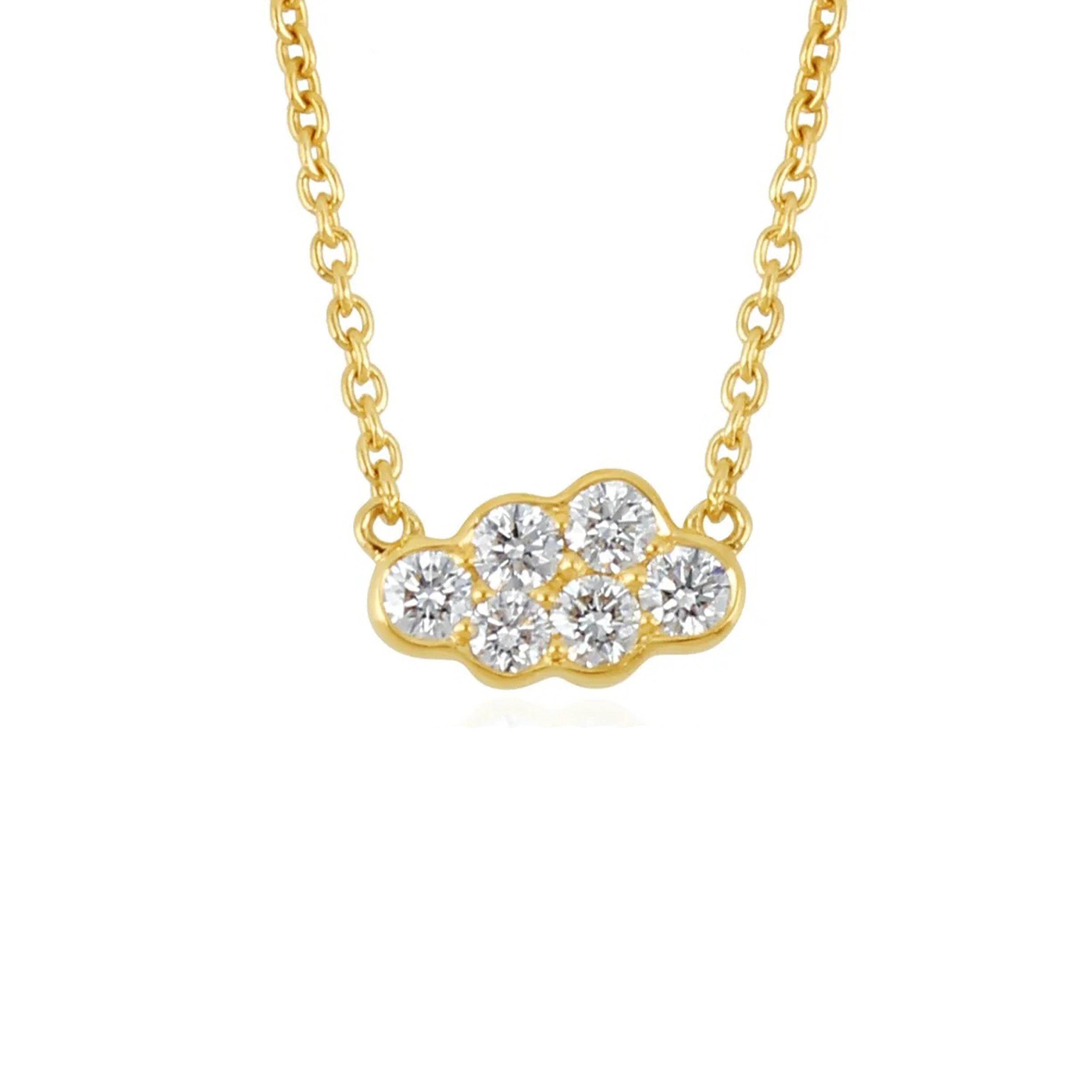 Mini Diamond Cloud Necklace Charm Necklace The Finest Stack