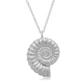 Ammonite Necklace Pendant Necklace Elisabeth Bell Jewelry White Gold
