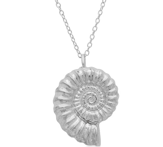 Ammonite Necklace Pendant Necklace Elisabeth Bell Jewelry White Gold