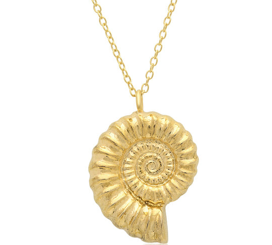 Ammonite Necklace Pendant Necklace Elisabeth Bell Jewelry Yellow Gold