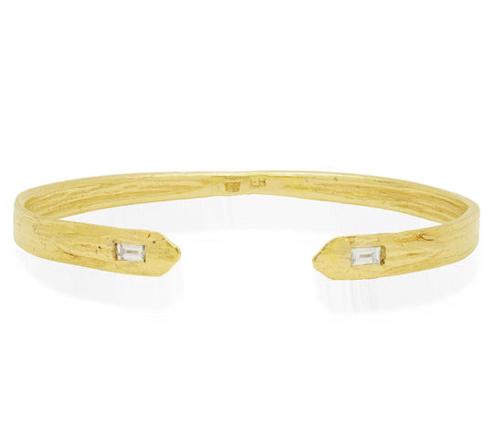 Stingray Diamond Baguette Cuff Cuff Bracelet Elisabeth Bell Jewelry Yellow Gold  