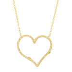 Willow Heart Necklace with Diamonds Pendant Necklace Elisabeth Bell Jewelry Yellow Gold