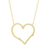 Willow Heart Necklace with Diamonds Pendant Necklace Elisabeth Bell Jewelry Yellow Gold