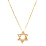 Star of David Necklace Pendant Necklace Elisabeth Bell Jewelry Small Yellow Gold Plain