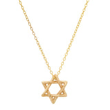 Star of David Necklace Pendant Necklace Elisabeth Bell Jewelry Small Yellow Gold Plain