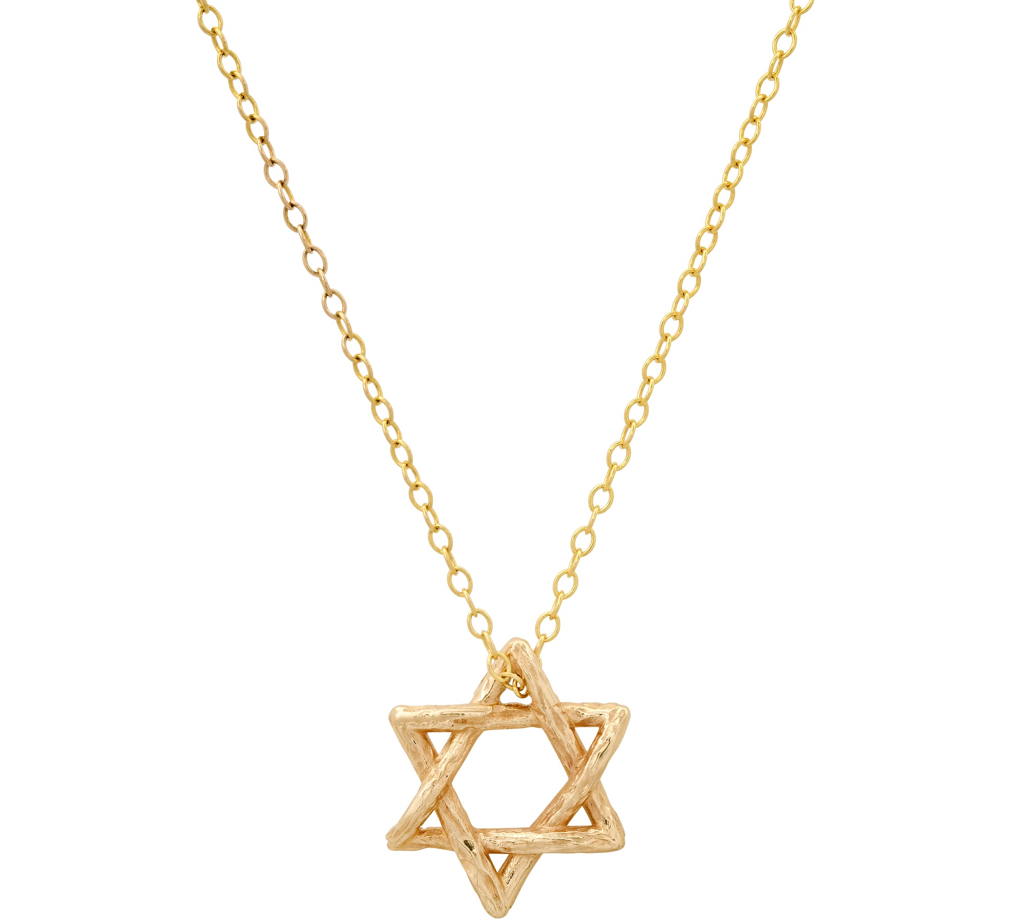 Star of David Necklace Pendant Necklace Elisabeth Bell Jewelry Small Yellow Gold Plain