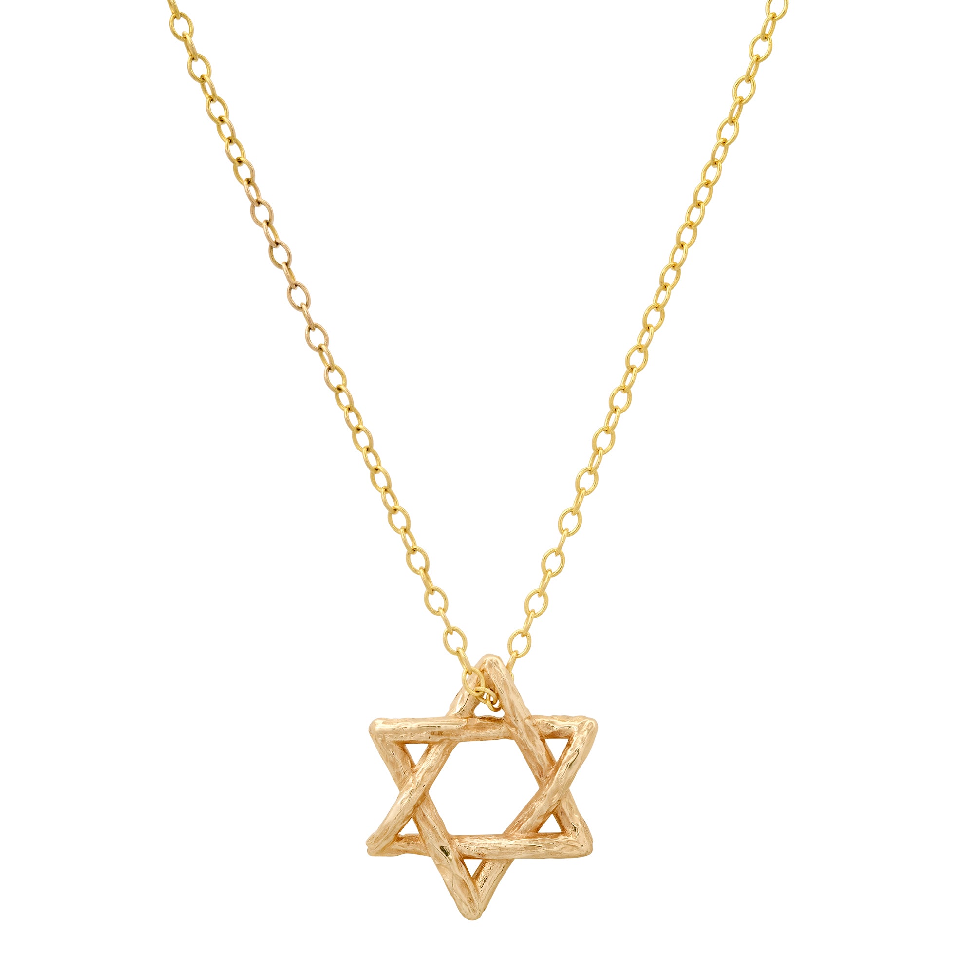 Star of David Necklace Pendant Necklace Elisabeth Bell Jewelry Small Yellow Gold Plain