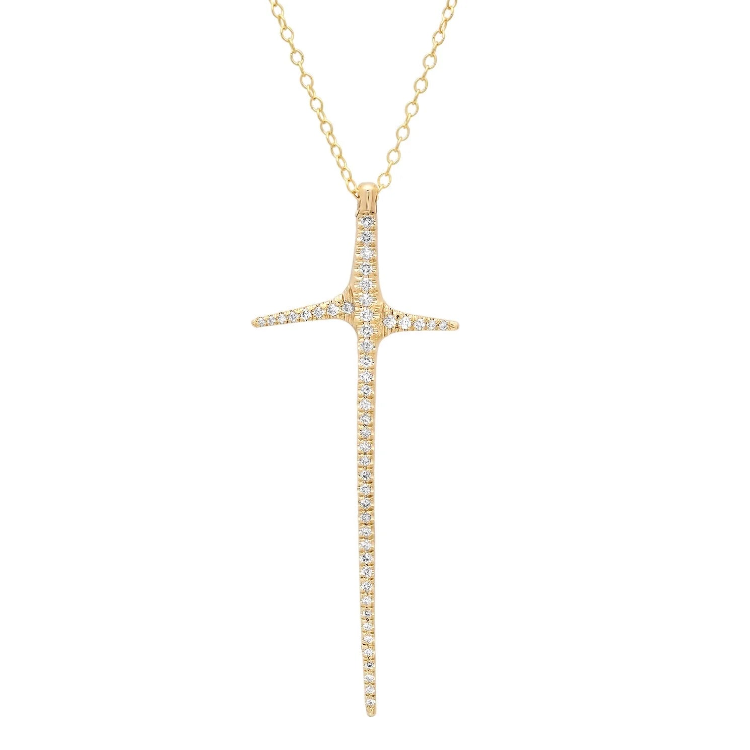 Full Diamond Thorn Necklace, Large Pendant Necklace Elisabeth Bell Jewelry