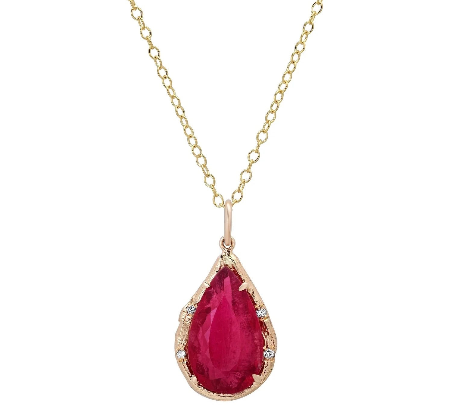 Pink Tourmaline Pear Necklace Pendant Necklace Elisabeth Bell Jewelry