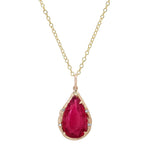 Pink Tourmaline Pear Necklace Pendant Necklace Elisabeth Bell Jewelry