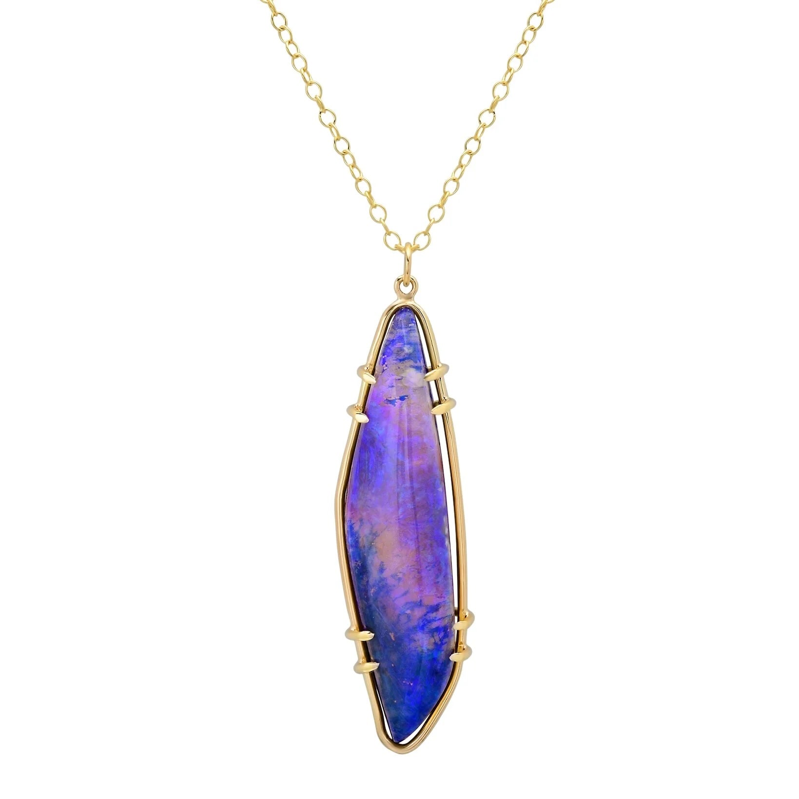 Lunar Opal Necklace Pendant Necklace Elisabeth Bell Jewelry
