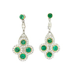 Emerald Diamond Drop Earrings Drop Earrings Roseark Vintage