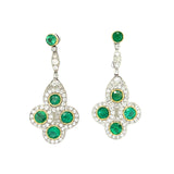 Emerald Diamond Drop Earrings Drop Earrings Roseark Vintage
