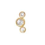 Curved Triple Bezel Diamond Stud Stud Earrings Jaine K Designs Single Yellow Gold