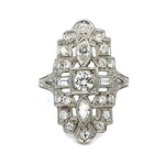 1920s Art Deco Diamond Ring Statement Ring Roseark Vintage
