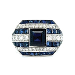 Sapphire Diamond Handmade Ring Statement Ring Roseark Vintage