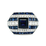 Sapphire Diamond Handmade Ring Statement Ring Roseark Vintage