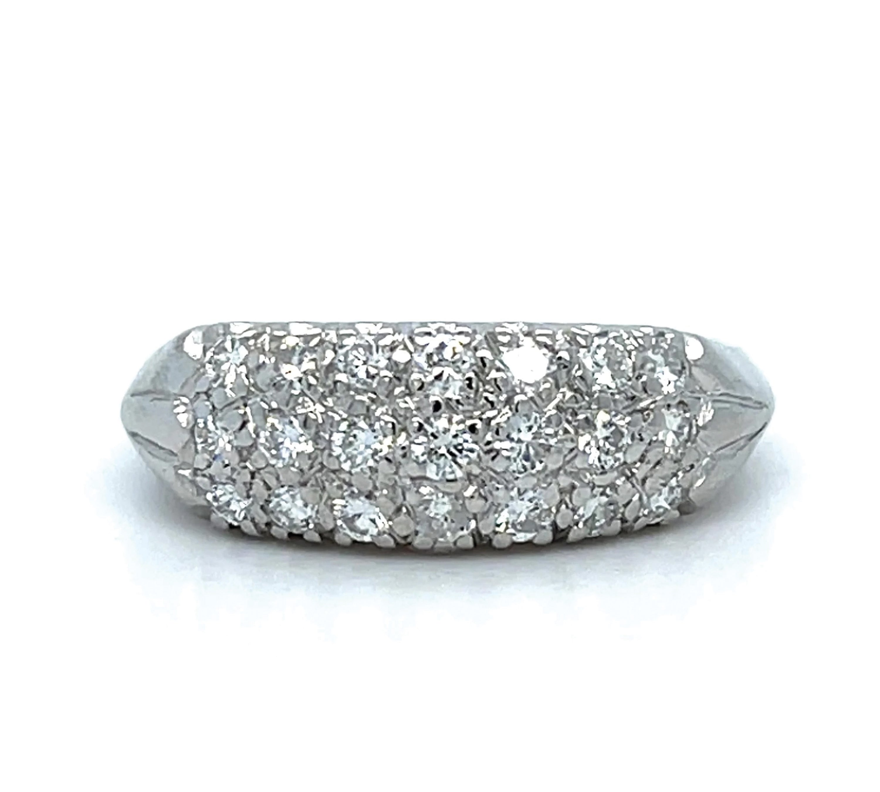 Vintage 1950s Three Row Diamond Band Statement Ring Roseark Vintage