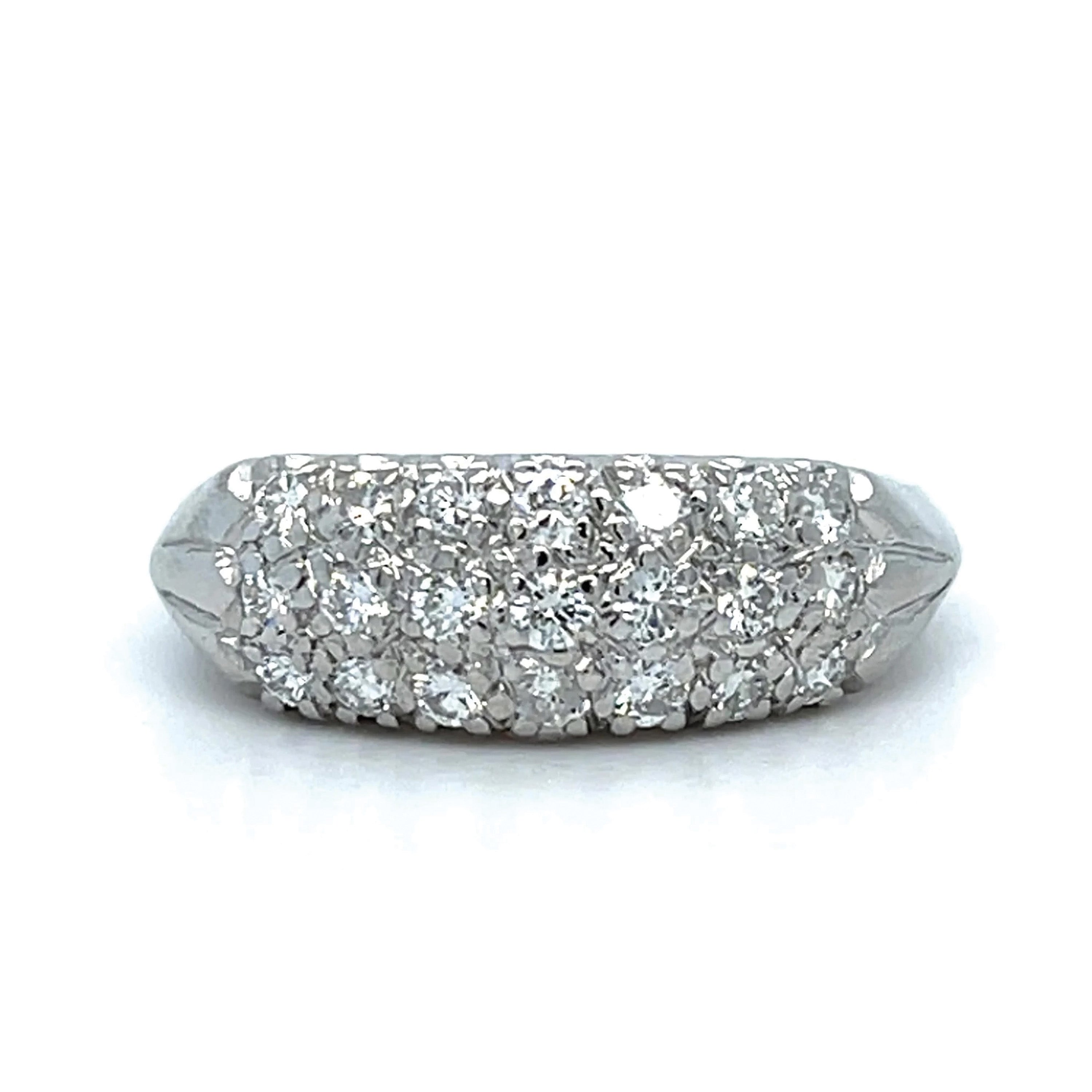 Vintage 1950s Three Row Diamond Band Statement Ring Roseark Vintage