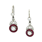 Ruby Diamond Handmade Earrings Drop Earrings Roseark Vintage