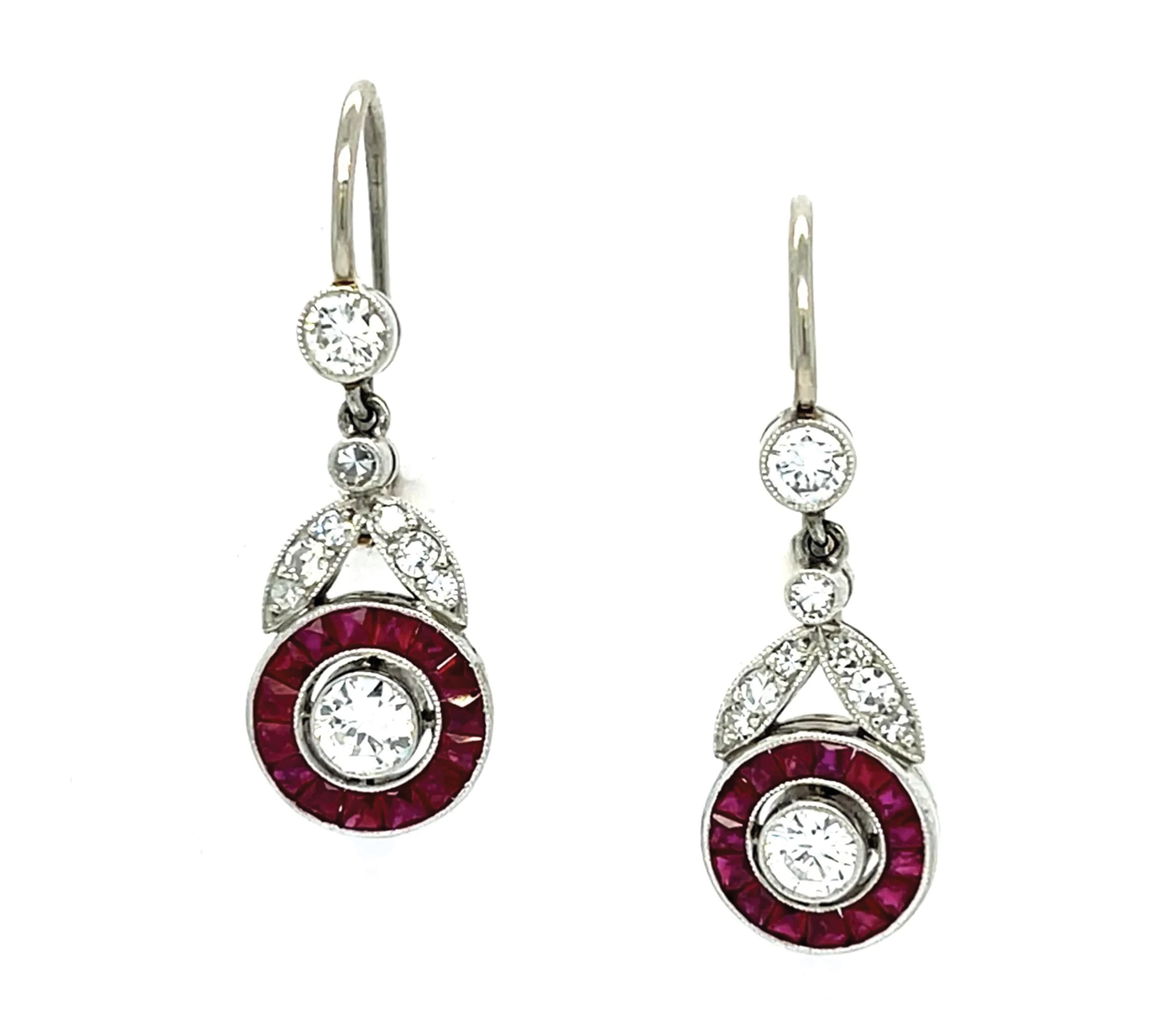 Ruby Diamond Handmade Earrings Drop Earrings Roseark Vintage
