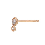 Double Diamond Bezel Stud Stud Earrings Jaine K Designs Single Rose Gold
