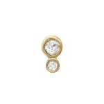 Double Diamond Bezel Stud Stud Earrings Jaine K Designs Single Yellow Gold