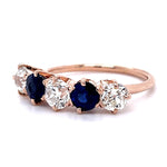 Victorian Diamond Sapphire Five-Stone Ring Ring Roseark Vintage