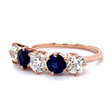 Victorian Diamond Sapphire Five-Stone Ring Ring Roseark Vintage