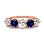 Victorian Diamond Sapphire Five-Stone Ring Ring Roseark Vintage