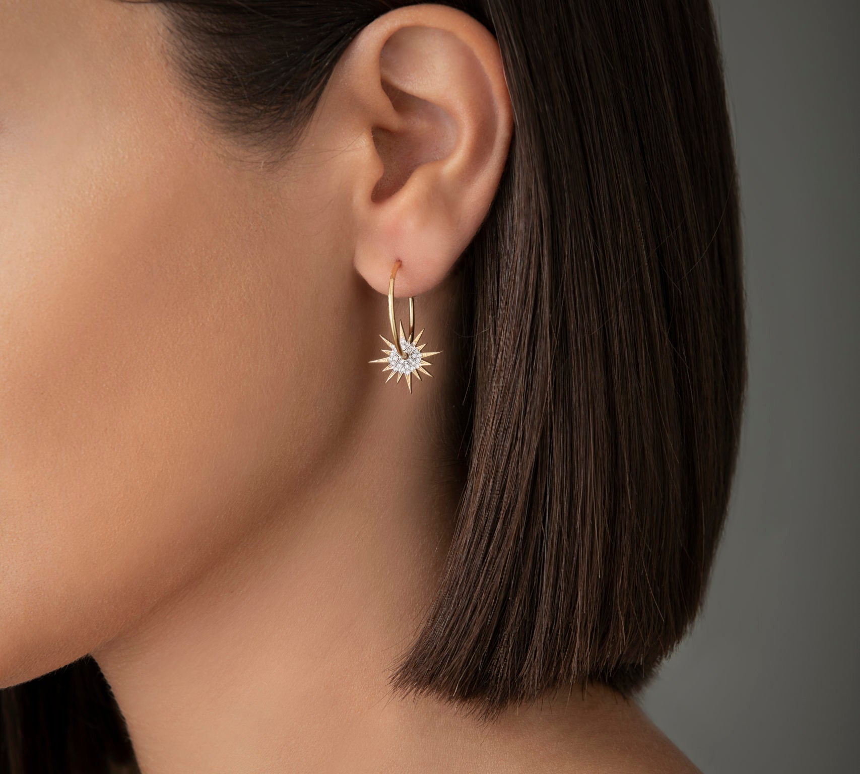 Diamond Splash Hoops Hoop Earrings Falamank