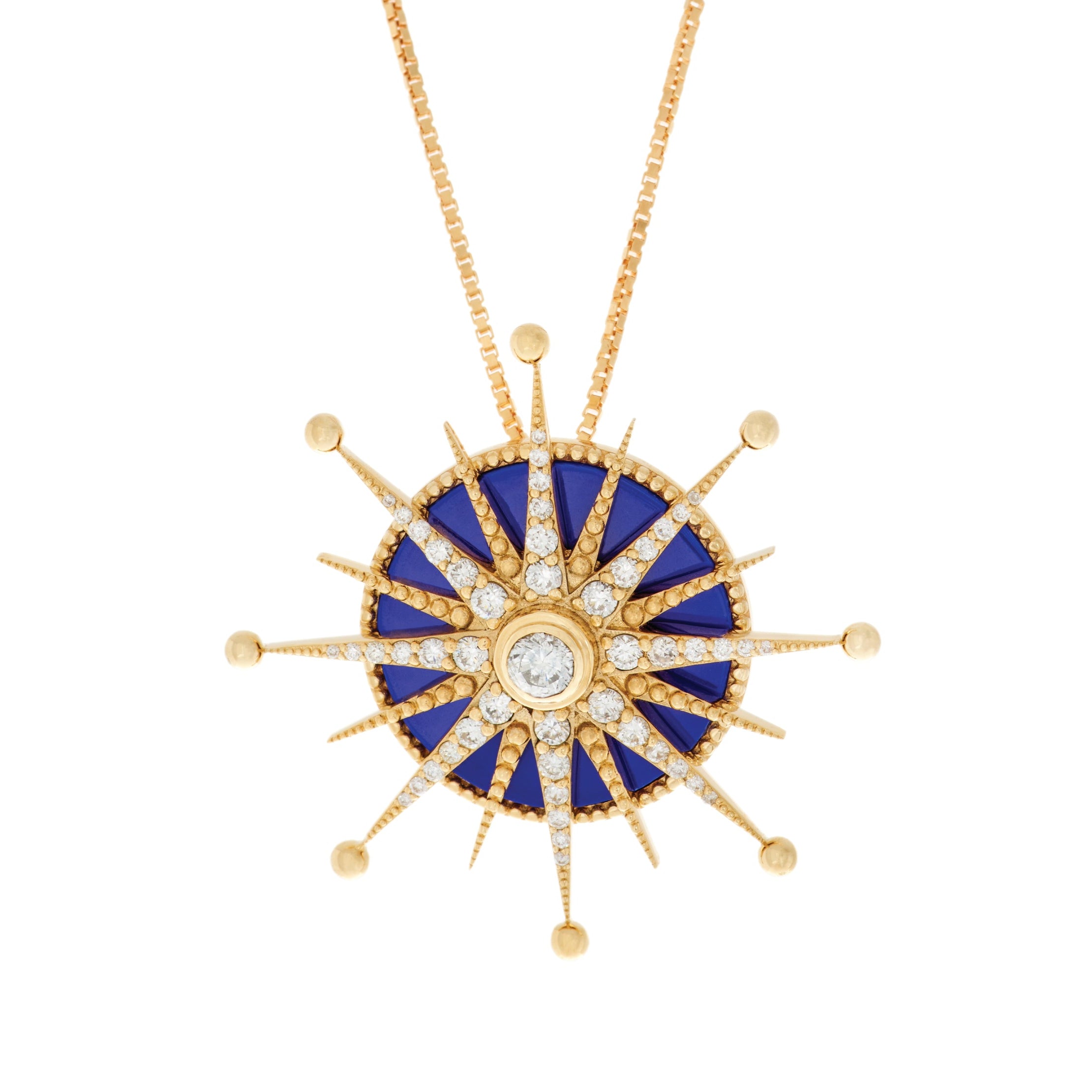 Spinning Star Lapis Pendant Necklace Pendant Necklace Falamank